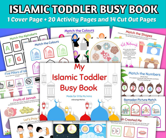 Islamic Toddler Busy Book, Islamic Themed Learning Binder, Ramadan Activities